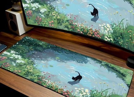 Mousepad Gato Luna plantilla 2
