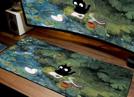 Mousepad Gato Luna plantilla 3